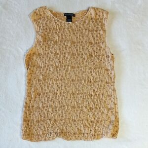 Kenneth Cole Textured Beige Tank Top